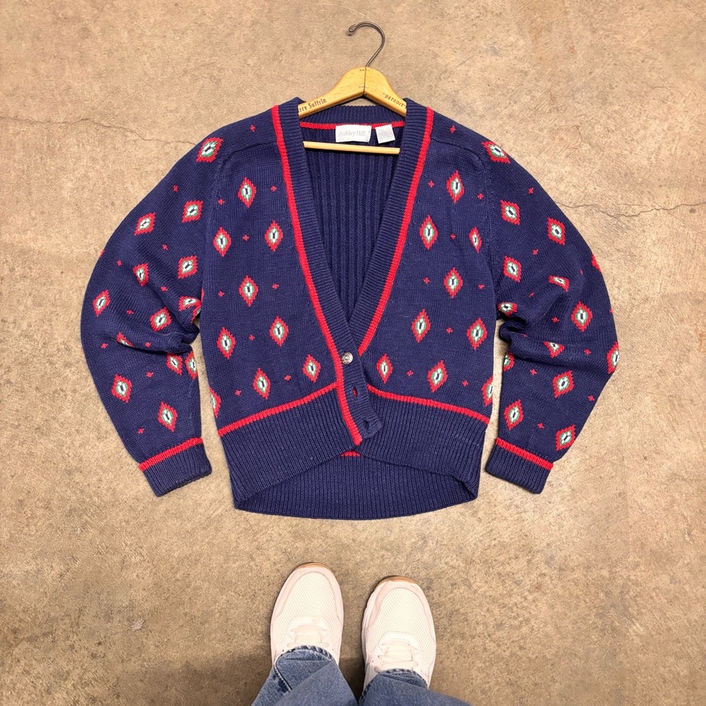 Vintage Ashley Hill Button Up Sweater - Size Medium